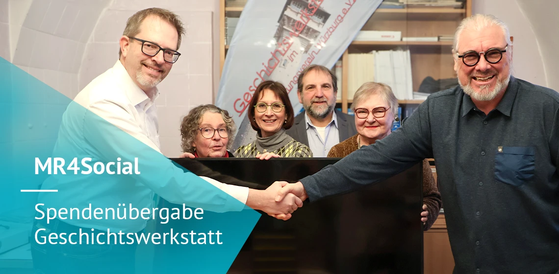 News-Titelbild: Spende der MR Datentechnik unterstützt Geschichtswerkstatt Würzburg